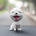 Adornos de coche para perro con cabeza temblorosa, resinas, regalos de Año Nuevo con perro de dibujos animados encantadores con cinta adhesiva de doble cara, Bulldog Cartoon Dog