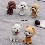Adornos de coche para perro con cabeza temblorosa, resinas, regalos de Año Nuevo con perro de dibujos animados encantadores con cinta adhesiva de doble cara, Husky Dog Cartoon Dog - Imagen 3