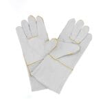 72 # Guantes de aislamiento de cuero de dos capas completos resistentes al desgaste Guantes de soldador de soldadura de alta temperatura Protección de trabajo de cuero, tamaño: 34 * 16 cm