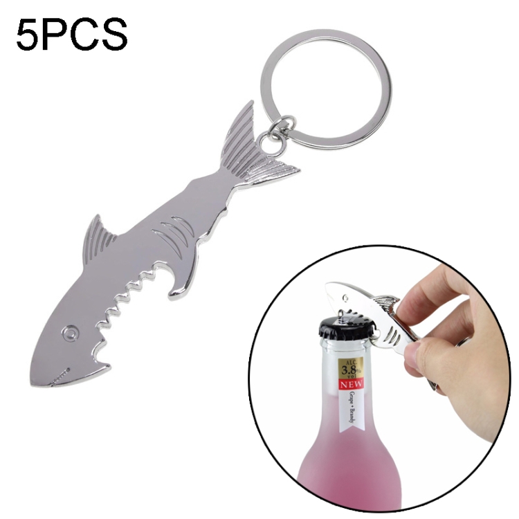 HC2686.jpg Colgante multifunción de la llave del coche del llavero del abrebotellas del tiburón de 5 PCS, tamaño: 13.5x3cm - Imagen 1