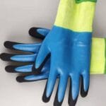 1 par de guantes antideslizantes resistentes al aceite resistentes al agua y al corte HEEP Ding Qing + esmerilados anticorte 2 veces - Imagen 2