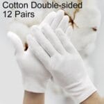 12 pares de guantes de trabajo de seguro laboral, algodón de doble cara