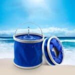 KANEED 11 litros / 2.9 galones de tela Oxford escalable plegable conveniente cubo de agua para camping / lavado de autos / pesca / senderismo / playa Entrega de colores aleatorios
