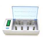 Cargador de batería de 4 ranuras de 100-240 V CA para baterías de tamaño AA, AAA y C / D, con pantalla LCD, enchufe para EE. UU. - Imagen 3