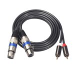 366156-15 Cable de audio 2 RCA macho a 2 XLR hembra de 3 pines, longitud: 1,5 m