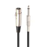 Cable de micrófono XLR hembra de 3 pines a 1/4 pulgada (6,35 mm) mono blindado de 1,8 m, Length: 1.8m