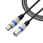 Cable blindado de micrófono XLR macho a XLR hembra de 3 pines de 1m Cable de audio para micrófono, Length: 1m (Blue)