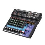 TEYUN NA8 Consola de mezcla pequeña de 8 canales Tarjeta de sonido para teléfono móvil Procesador de consola de grabación de computadora de transmisión en vivo, Enchufe de la UE, NA8 EU Plug - Imagen 2