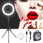 MANTOO RL-18 II 100-240V 55W 18 pulgadas Luz de relleno de anillo regulable de dos colores con trípode