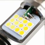 Faro LED para motocicleta BA20D DC12V / 7,4W con cuentas de lámpara de 24LED SMD-3030, BA20D Style 2 (Yellow + White) - Imagen 4