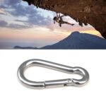 M8 Mosquetón de acero inoxidable Gancho de resorte Multiherramienta Alpinismo Cierre de hebilla Cuerda de gancho para acampar, Diámetro interior: 7.82 mm