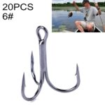 HENGJIA 20 PCS Classic Black High Carbon Steel Pesca Tres mordazas Treble Hooks