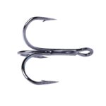 HENGJIA 20 PCS Classic Black High Carbon Steel Pesca Anzuelos triples de tres mandíbulas - Imagen 3