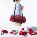 Cojín de asiento plegable para exteriores con respaldo, tamaño: 78 * 40 * 2 cm, CLS Folding Stool(Red)