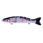 HENGJIA JM026 6 # 12,7 cm 22g Señuelos duros de plástico de múltiples secciones Señuelos de pesca artificiales con anzuelo triple, entrega de color aleatorio