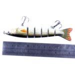 HENGJIA JM026 6 # 12,7 cm 22g Señuelos duros de plástico de múltiples secciones Señuelos de pesca artificiales con anzuelo triple, entrega de color aleatorio - Imagen 4