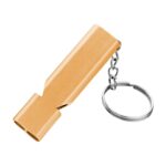 10 Uds. MNL-006 silbato de alta frecuencia de doble tubo de aleación de aluminio para niños silbato de supervivencia al aire libre con llavero, 10 PCS Gold