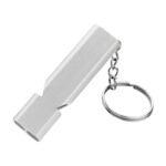 10 Uds. MNL-006 silbato de alta frecuencia de doble tubo de aleación de aluminio para niños silbato de supervivencia al aire libre con llavero, 10 PCS Silver
