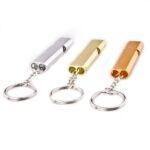 10 Uds. MNL-006 silbato de alta frecuencia de doble tubo de aleación de aluminio para niños silbato de supervivencia al aire libre con llavero, 10 PCS Silver - Imagen 2