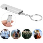 10 Uds. MNL-006 silbato de alta frecuencia de doble tubo de aleación de aluminio para niños silbato de supervivencia al aire libre con llavero, 10 PCS Rose Gold - Imagen 4