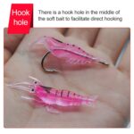 10 Uds 4cm pesca cebo tipo camarón Artificial suave señuelos Popper cebos con gancho, Green Shrimp with Hook - Imagen 3