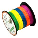 HENGJIA colorido 2,0 # 0,24mm 28LB 11,3 kg tensión 300 m Extra fuerte 4 acciones trenza PE línea de pesca línea de cometa