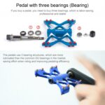PROMEND PD-M56 1 par de pedales de 3 rodamientos de aleación de aluminio para bicicleta de montaña, PD-M56 - Imagen 3