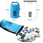 Bolso de hombro doble impermeable al aire libre Saco seco Bolsa de barril de PVC, Capacidad: 20L, Capacity: 20L (Sky Blue) - Imagen 3