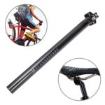 TOSEEK 3K Fibra de carbono Bicicleta de montaña Bicicleta de carretera Tubo de asiento de bicicleta Tija de sillín Montaje de asiento Poste de asiento Accesorios de bicicleta, Tamaño: 31.6x400mm