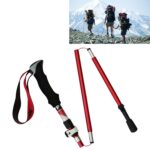 Bastones de trekking de aleación de aluminio plegables portátiles de 5 nodos, longitud plegable: 28,5 cm, Folding Length : 28.5CM (Red)