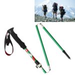 Bastones de trekking de aleación de aluminio plegables portátiles de 5 nodos, longitud plegable: 35 cm, Folding Length : 35CM (Green)