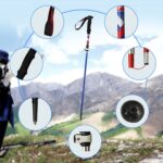 Bastones de trekking de aleación de aluminio plegables portátiles de 5 nodos, longitud plegable: 35 cm, Folding Length : 35CM (Blue) - Imagen 3