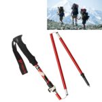 Bastones de trekking de aleación de aluminio plegables portátiles de 5 nodos, longitud plegable: 35 cm, Folding Length : 35CM (Red)