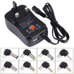 Enchufe del Reino Unido Adaptador de enchufe de pared de alimentación universal de 30 W con puerto USB de 5 V 2.1 A, puntas: 8 piezas, longitud del cable: aproximadamente 1,2 m