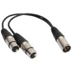 30cm 3 Pin XLR CANNON 1 macho a 2 hembra Cable adaptador de conector de audio para micrófono / equipo de audio