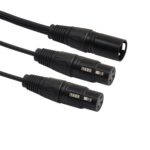 Cable adaptador de conector de Audio XLR CANNON 1 macho a 2 hembra, 30cm, 3 pines, para micrófono/equipo de Audio, 1 Male to 2 Female - Imagen 3