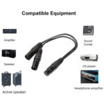 Cable adaptador de conector de Audio XLR CANNON 1 hembra a 2 macho de 30cm y 3 pines para micrófono/equipo de Audio, 1 Female to 2 Male Black - Imagen 3
