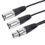 30cm 3 pines XLR CANNON 1 hembra a 2 macho Cable adaptador de conector de audio para micrófono / equipo de audio - Imagen 2