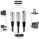 30cm Metal Head 3 Pin XLR CANNON 1 hembra a 2 macho Cable adaptador de conector de audio para micrófono / equipo de audio - Imagen 3
