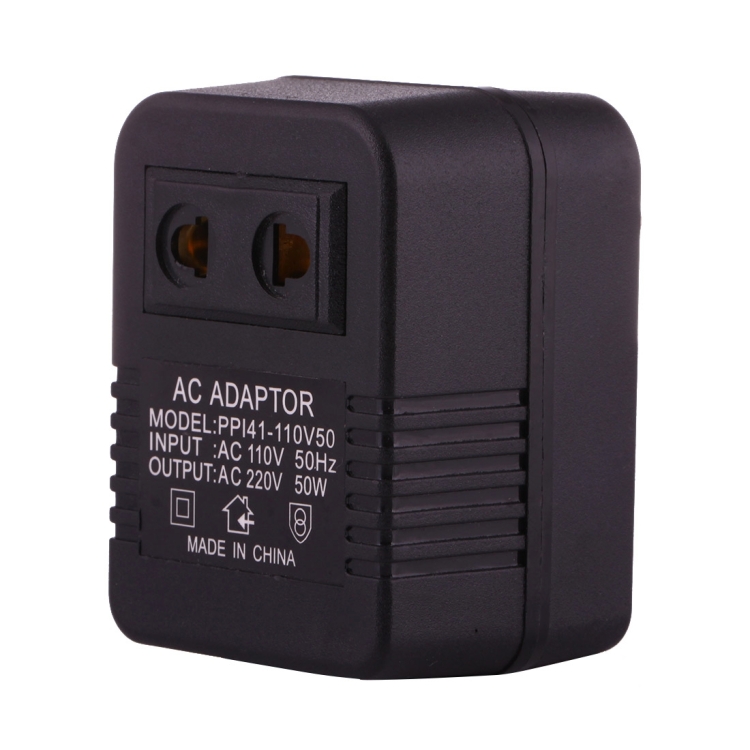 PC3521.jpg Adaptador de zócalo de alimentación de CA de 110 V a 220V 50W, UE / EE. UU. Enchufe el enchufe (negro) - Imagen 1