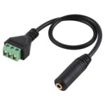 Terminales enchufables de 3,5 mm hembra a 3 pines Conector sin soldadura Cable adaptador de conexión sin soldadura, Longitud: 30 cm
