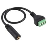 Terminales enchufables de 3,5 mm hembra a 3 pines Conector sin soldadura Cable adaptador de conexión sin soldadura, Longitud: 30 cm - Imagen 2