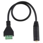 Terminales enchufables de 3,5 mm hembra a 3 pines Conector sin soldadura Cable adaptador de conexión sin soldadura, Longitud: 30 cm - Imagen 3