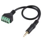 Terminales enchufables de 3,5 mm macho a 4 pines Conector sin soldadura Cable adaptador de conexión sin soldadura, Longitud: 30 cm