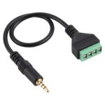 Terminales enchufables de 3,5 mm macho a 4 pines Conector sin soldadura Cable adaptador de conexión sin soldadura, Longitud: 30 cm - Imagen 2