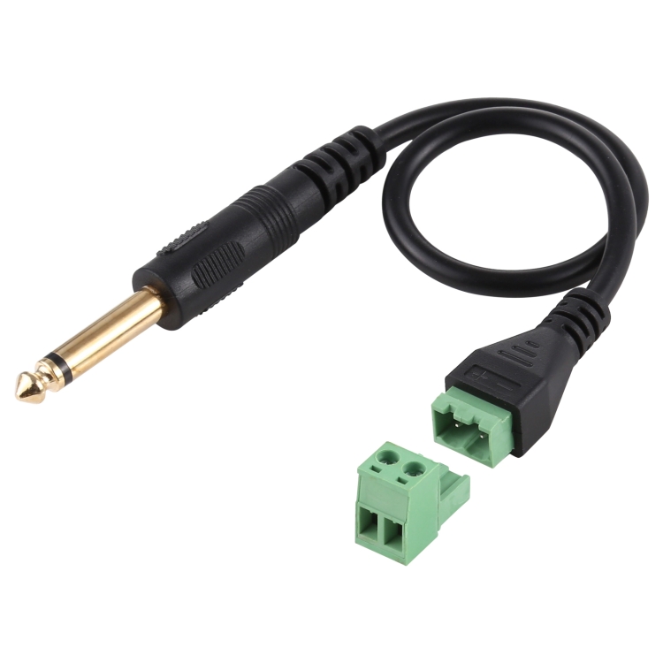 PC5328.jpg Terminales enchufables macho de 6,35 mm a 2 pines Conector sin soldadura Cable adaptador de conexión sin soldadura, Longitud: 30 cm - Imagen 1