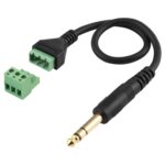 Terminales enchufables macho de 6,35 mm a 3 pines Conector sin soldadura Cable adaptador de conexión sin soldadura, Longitud: 30 cm
