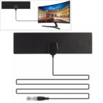 Alcance de 25 millas 28dBi Antena de TV digital HDTV amplificada de alta ganancia para interiores y exteriores con cable coaxial de 3,7 m y adaptador IEC