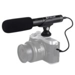 PULUZ Micrófono de escopeta de vídeo condensador de entrevista profesional con cable de audio de 3,5 mm para videocámara DSLR y DV