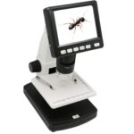 Microscopio digital autónomo LCD de 500X 5 megapíxeles de 3,5 pulgadas con 8 LED, compatible con tarjeta TF de hasta 32G (DMS-038M) (blanco)